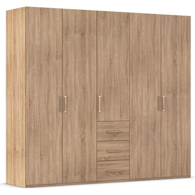 RAUCH Evelyn Kleiderschrank - Eiche Sonoma - 5 Türen - 3 Schubladen - 251x223cm RAUCH Evelyn Kleiderschrank - Eiche Sonoma - 5 Türen - 3 Schubladen - 251x223cm