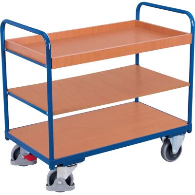 Variofit Etagenwagen, niedrig mit 3 Ladeflächen und Rand 1000x700mm Variofit Etagenwagen, niedrig mit 3 Ladeflächen und Rand 1000x700mm