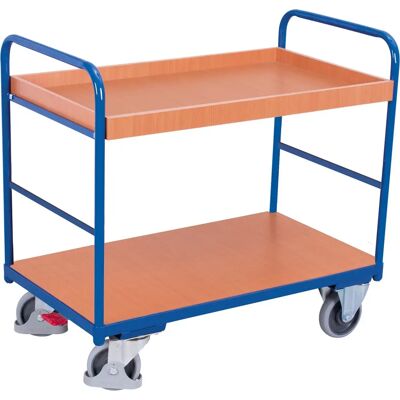Variofit Etagenwagen, niedrig mit 2 Ladeflächen und Rand - 965x655mm Variofit Etagenwagen, niedrig mit 2 Ladeflächen und Rand - 965x655mm