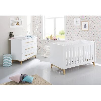 Pinolino Riva Baby Schlafzimmer-Set - Umbaubare Kinderbett & Wickelkommode Pinolino Riva Baby Schlafzimmer-Set - Umbaubare Kinderbett & Wickelkommode