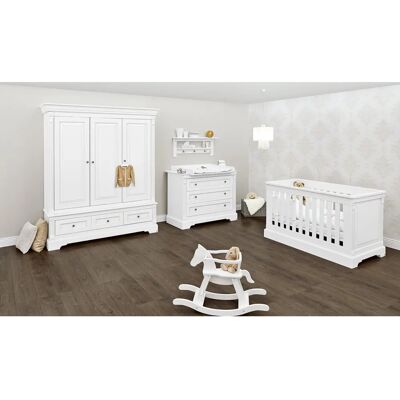 Pinolino Babyzimmer-Set - Emilia Romantischer Landhausstil, Verstellbares Babybett, Soft-Close Schubladen Pinolino Babyzimmer-Set - Emilia Romantischer Landhausstil, Verstellbares Babybett, Soft-Close Schubladen