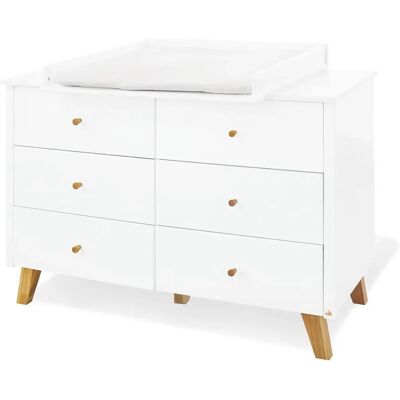 Pinolino Wickelkommode Pan, extrabreit, Retro-Design, MDF & Eiche Pinolino Wickelkommode Pan, extrabreit, Retro-Design, MDF & Eiche