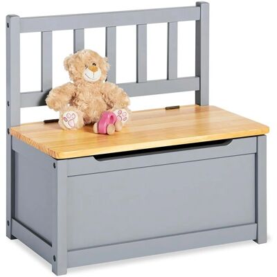 Pinolino Truhenbank Fenna - Grau/Natur - Kinder Holzbank Aufbewahrung Pinolino Truhenbank Fenna - Grau/Natur - Kinder Holzbank Aufbewahrung