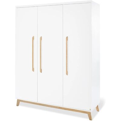 Pinolino Riva Kinderkleiderschrank - 3-türig, Weiß & Esche Pinolino Riva Kinderkleiderschrank - 3-türig, Weiß & Esche