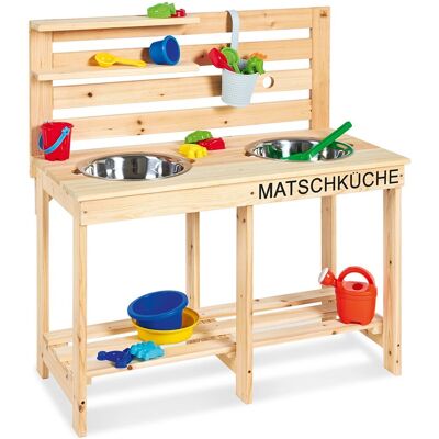 Pinolino Zabawka do odgrywania ról - Mudd Kitchen 'Paul' z 2 stalowymi zlewami - Zewnętrzna kuchnia do zabawy Pinolino Zabawka do odgrywania ról - Mudd Kitchen 'Paul' z 2 stalowymi zlewami - Zewnętrzna kuchnia do zabawy
