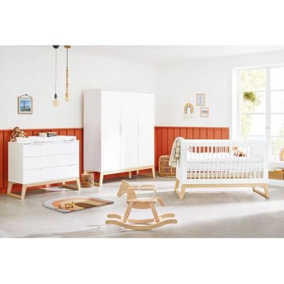 Pinolino Kinderbett mit Umbauseiten - Babybett Holz Weiß Pinolino Kinderbett mit Umbauseiten - Babybett Holz Weiß