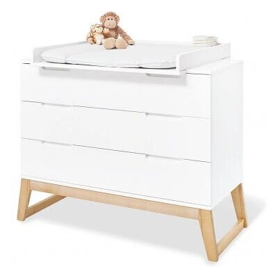 Tavolo fasciatoio MDF bianco Pinolino - 3 cassetti, Pannello rimovibile Tavolo fasciatoio MDF bianco Pinolino - 3 cassetti, Pannello rimovibile