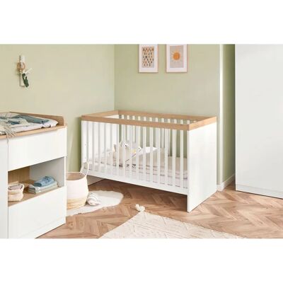 Pinolino - Linje - 140 x 70 cm - Weiß-Eiche - Crib Pinolino - Linje - 140 x 70 cm - Weiß-Eiche - Crib