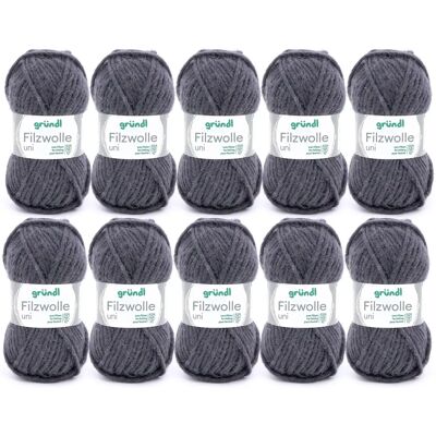 Lã Gründl Uni - 100% Lã Pura, Antracite, Tricô & Feltro - Fio Lã Gründl Uni - 100% Lã Pura, Antracite, Tricô & Feltro - Fio