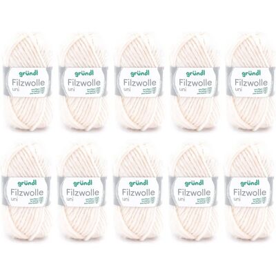 Gründl Wool - Cream - 100% Virgin Wool - Knitting & Felting - 50g Gründl Wool - Cream - 100% Virgin Wool - Knitting & Felting - 50g