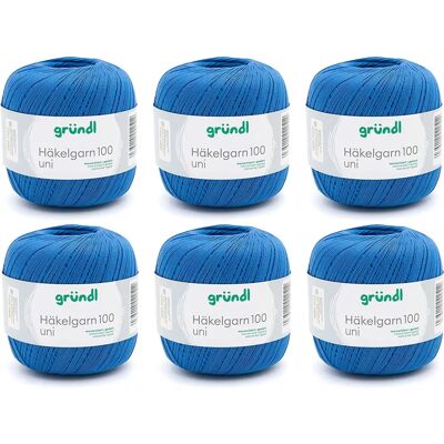 Fio de crochê Gründl 100% algodão azul royal Fio de crochê Gründl 100% algodão azul royal