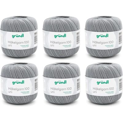 Fil de crochet en coton Gründl - Gris clair Fil de crochet en coton Gründl - Gris clair