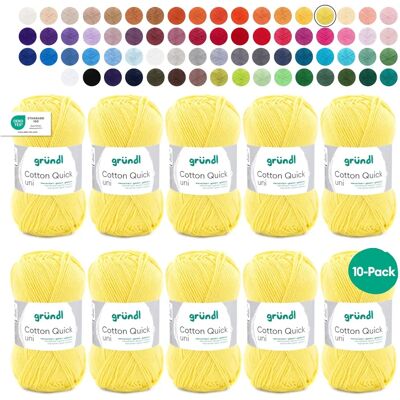 Gründl Cotton Quick Uni - Fil doux en coton pour tricot et crochet - 50g Gründl Cotton Quick Uni - Fil doux en coton pour tricot et crochet - 50g