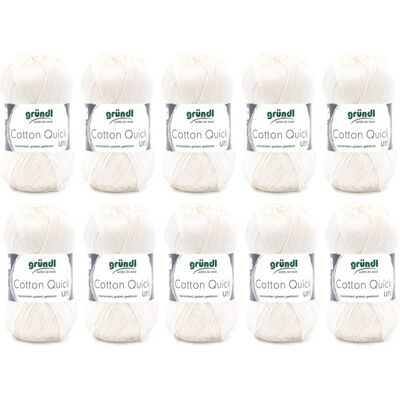 Gründl Cotton Quick Uni 50g Blanc - Fil Gründl Cotton Quick Uni 50g Blanc - Fil