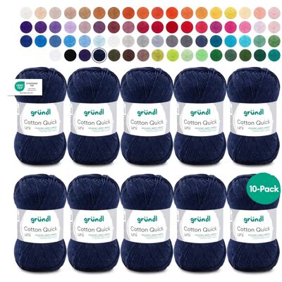 Gründl Cotton Quick Uni 50g - Yarn for Knitting & Crochet - Cotton - Dark Blue Gründl Cotton Quick Uni 50g - Yarn for Knitting & Crochet - Cotton - Dark Blue
