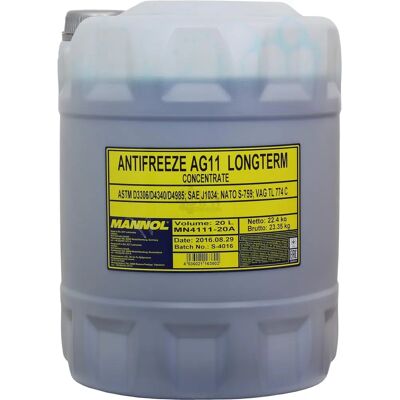 Mannol AG11 Longterm Antifreeze - All-Season Blue 20L Mannol AG11 Longterm Antifreeze - All-Season Blue 20L