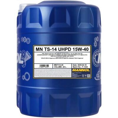 Συνθετικό λάδι κινητήρα Mannol MN7114-20 15W-40 για φορτηγά Συνθετικό λάδι κινητήρα Mannol MN7114-20 15W-40 για φορτηγά