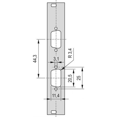 Schroff 30118336 Frontplatte - Rack 19" SUB-D 2x9 Schroff 30118336 Frontplatte - Rack 19" SUB-D 2x9