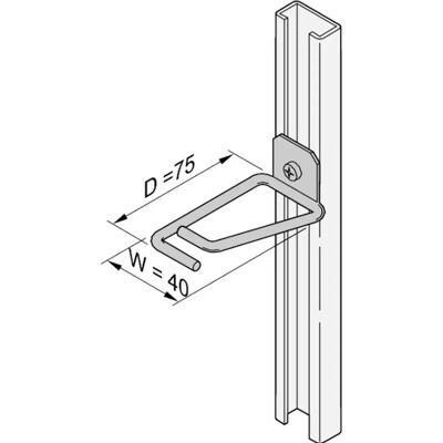 Schroff - C-PROFIL 75X40 - C-profile - 75x40 - Cable clip Schroff - C-PROFIL 75X40 - C-profile - 75x40 - Cable clip
