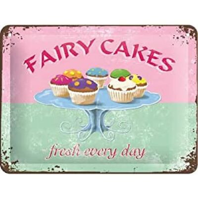 Nostalgic Art Fairy Cakes Tin Sign - 30x40cm - Germany Nostalgic Art Fairy Cakes Tin Sign - 30x40cm - Germany