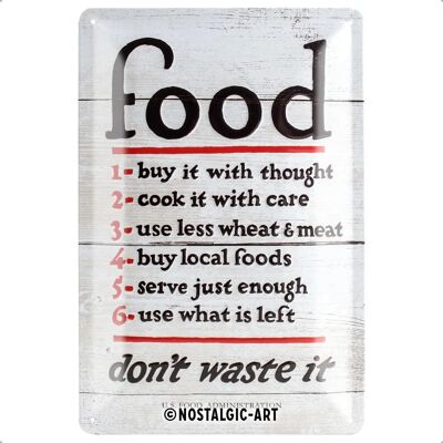 WE Love Retro - Vintage Stalen Bord - 20x30cm - Keuken Decoratie WE Love Retro - Vintage Stalen Bord - 20x30cm - Keuken Decoratie