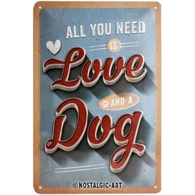 Nostalgic-Art Love Dog Sign Mediano - 20x30cm - Cartel Nostalgic-Art Love Dog Sign Mediano - 20x30cm - Cartel
