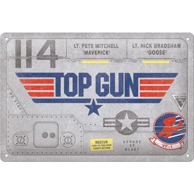 Nostalgic Art Top Gun Segno in Metallo - 20x30cm Decorazione Nostalgic Art Top Gun Segno in Metallo - 20x30cm Decorazione