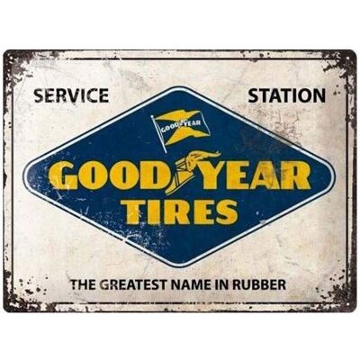Plaque en métal Goodyear - Vintage 30x40cm - Décoration auto & moto - Publicité Plaque en métal Goodyear - Vintage 30x40cm - Décoration auto & moto - Publicité