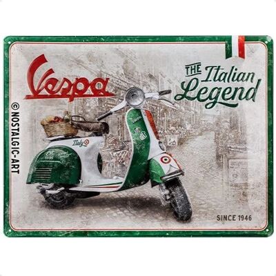 Nostalgic Art Vespa Legend Metal Sign - Vintage Decor - Classic Italian Scooter Nostalgic Art Vespa Legend Metal Sign - Vintage Decor - Classic Italian Scooter