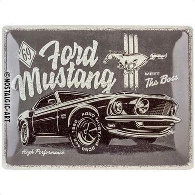 Plaque en acier Mustang 69 - Décoration rétro vintage - Publicité Plaque en acier Mustang 69 - Décoration rétro vintage - Publicité