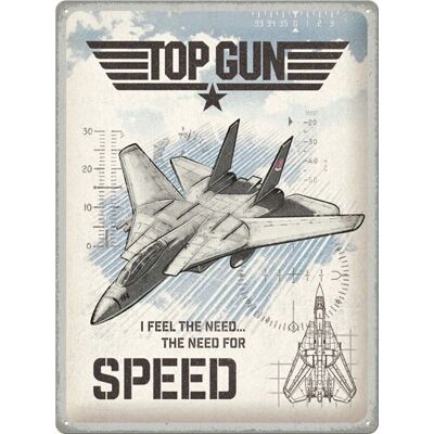Nostalgic Art - Top Gun Jet - Steel Blauw - Borden Nostalgic Art - Top Gun Jet - Steel Blauw - Borden