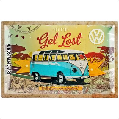 Metalowa tablica Volkswagen Let's Get Lost - Styl vintage 40x60cm Metalowa tablica Volkswagen Let's Get Lost - Styl vintage 40x60cm