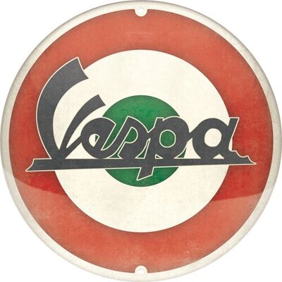 Nostalgic-Art Retro Blechschild, Durchmesser 35 cm, Vespa - Italienisches Logo - Geschenkidee für Scooter-Fans, Original-Lizenzprodukt (OLP) Nostalgic-Art Retro Blechschild, Durchmesser 35 cm, Vespa - Italienisches Logo - Geschenkidee für Scooter-Fans, Original-Lizenzprodukt (OLP)