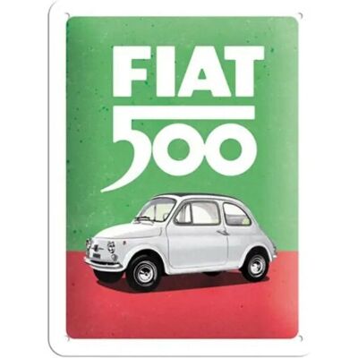 Fiat - Fiat 500 - Multicolore - 20x15 cm - Plaque - Publicité Fiat - Fiat 500 - Multicolore - 20x15 cm - Plaque - Publicité