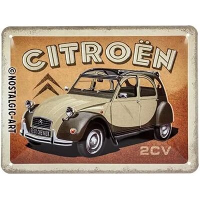 Nostalgic-Art Panneau Citroen 2cv - 15x20cm Nostalgic-Art Panneau Citroen 2cv - 15x20cm