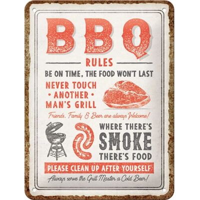 Nostalgic Art - 46026266 - Règles BBQ - 15x20 cm plaque décorative - Publicité Nostalgic Art - 46026266 - Règles BBQ - 15x20 cm plaque décorative - Publicité