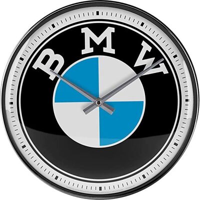 Nostalgic Art BMW Quartz Clock - Metal, 31cm, Black/Blue/White - Wall Clock Nostalgic Art BMW Quartz Clock - Metal, 31cm, Black/Blue/White - Wall Clock