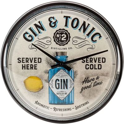 Nostalgic-Art 30cm Wandklok - Gin & Tonic - Retro Ontwerp Nostalgic-Art 30cm Wandklok - Gin & Tonic - Retro Ontwerp