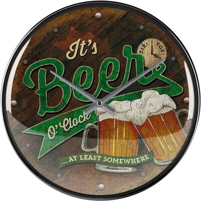 Nostalgic-Art 30cm Wandklok - Beer O'Clock - Retro Decoratie Nostalgic-Art 30cm Wandklok - Beer O'Clock - Retro Decoratie
