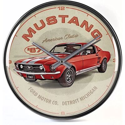 Montre Quartz Ford Mustang Nostalgic Art - Ronde, Multicolore, 31cm - Horloge Montre Quartz Ford Mustang Nostalgic Art - Ronde, Multicolore, 31cm - Horloge