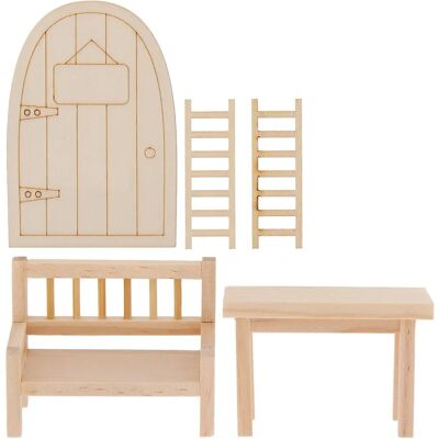 buttinette Miniatur Möbel-Set - Holz, Natur, 5-teilig buttinette Miniatur Möbel-Set - Holz, Natur, 5-teilig