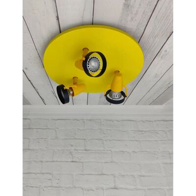 NIERMANN Jaune Soleil Plafond Spot - 3 réglables GU10, Ø 35cm, 15cm H - Publicité NIERMANN Jaune Soleil Plafond Spot - 3 réglables GU10, Ø 35cm, 15cm H - Publicité