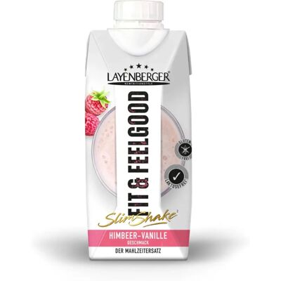 Layenberger Fit+Feelgood Slim Shake Himbeer-Vanille - laktosefrei Layenberger Fit+Feelgood Slim Shake Himbeer-Vanille - laktosefrei