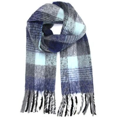 COLLEZIONE ALESSANDRO Beth Blau Kariert Fransen Damen Schal COLLEZIONE ALESSANDRO Beth Blau Kariert Fransen Damen Schal