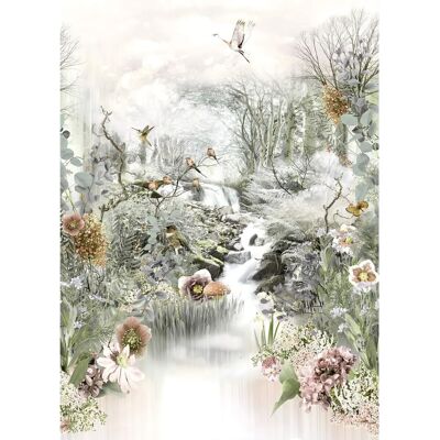 KOMAR Fable Papel Pintado - 4 Rollos, 184x254 cm, Flores Coloridas KOMAR Fable Papel Pintado - 4 Rollos, 184x254 cm, Flores Coloridas