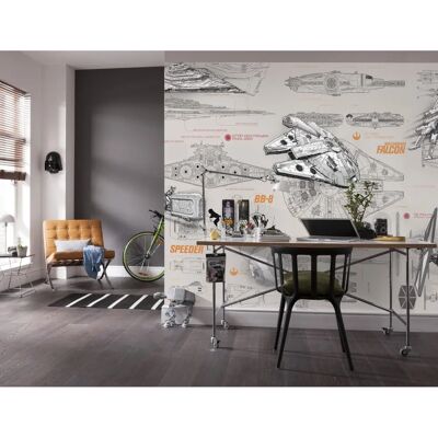 Papel pintado Star Wars Blueprints de KOMAR - 368x254 cm - Resistente a la luz Papel pintado Star Wars Blueprints de KOMAR - 368x254 cm - Resistente a la luz
