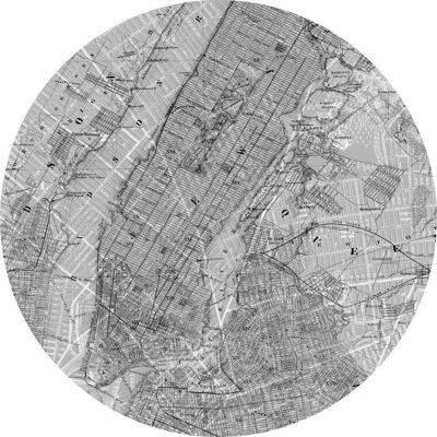 KOMAR Map Wandtapete - Selbstklebend, 125x125cm, schwarz & weiß KOMAR Map Wandtapete - Selbstklebend, 125x125cm, schwarz & weiß