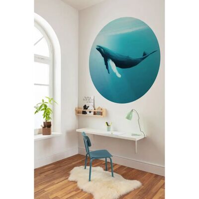 KOMAR Blaue Walbeobachtung Selbstklebende Rundtapete - 125x125cm KOMAR Blaue Walbeobachtung Selbstklebende Rundtapete - 125x125cm