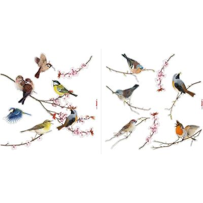 Sticker Fenêtre Oiseaux - 31x31cm Décoration Murale - Publicité Sticker Fenêtre Oiseaux - 31x31cm Décoration Murale - Publicité