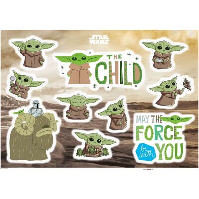 KOMAR Enfant Vert Star Wars Mandalorian - Décalcomanie Murale KOMAR Enfant Vert Star Wars Mandalorian - Décalcomanie Murale